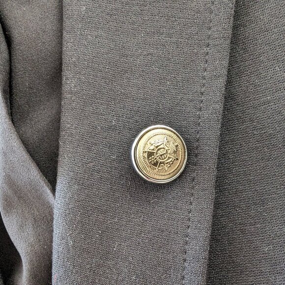 CHICOS Blazer Women's 3 (L) Black Leopard Print Trim Buttons Collar Jacket - Picture 9 of 12